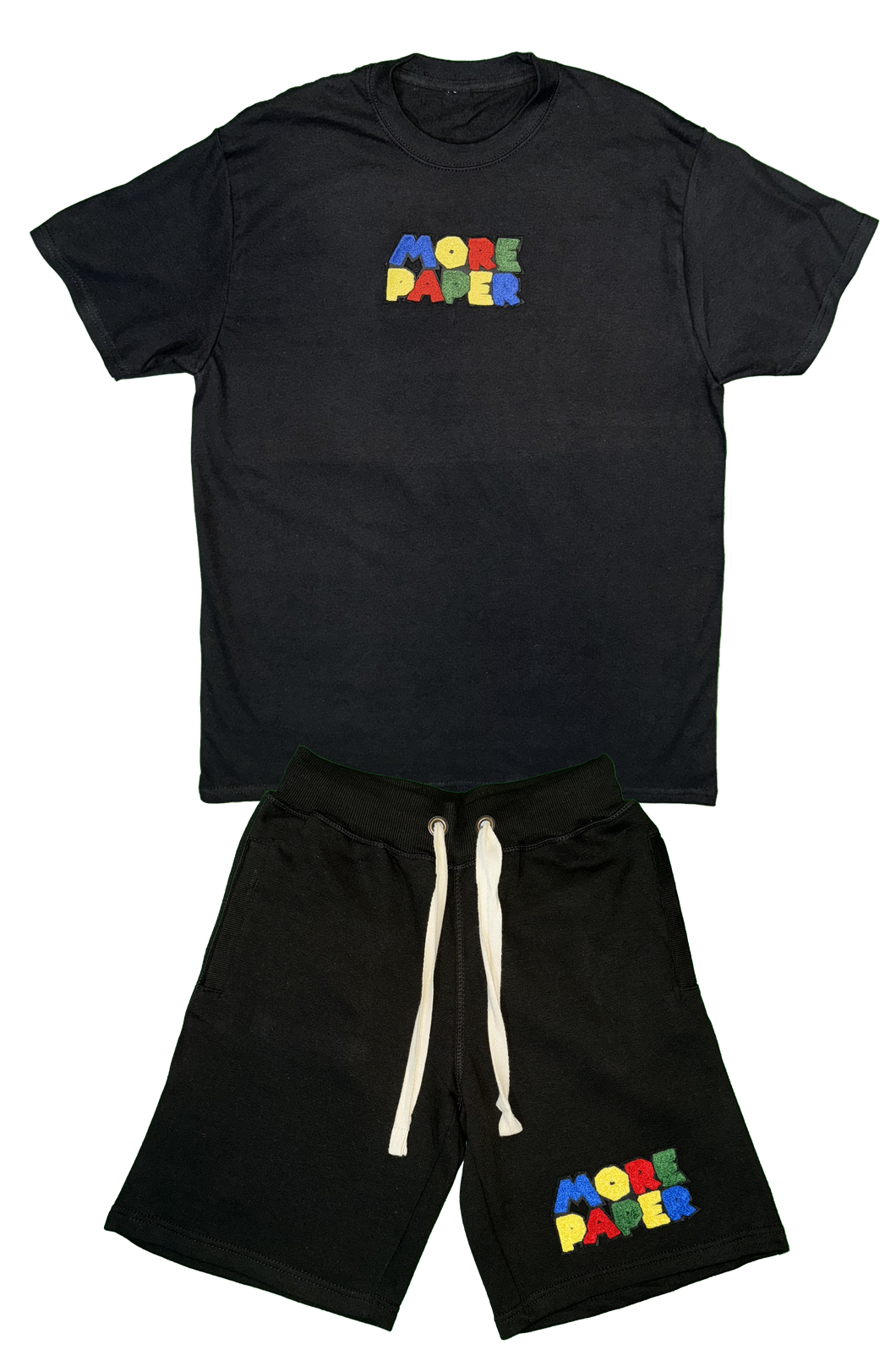 SuperPaper T-Shirt and Shorts Set Black