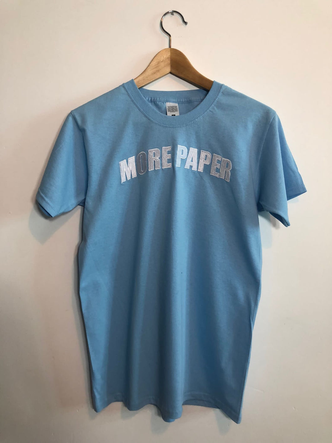 More Paper Embroidery Tshirt Baby Blue