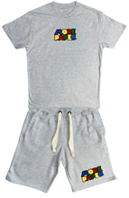 Load image into Gallery viewer, SuperPaper T-Shirt and Shorts Set Grey
