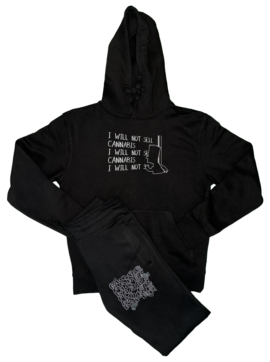 IWNS Cannabis Tracksuit Black