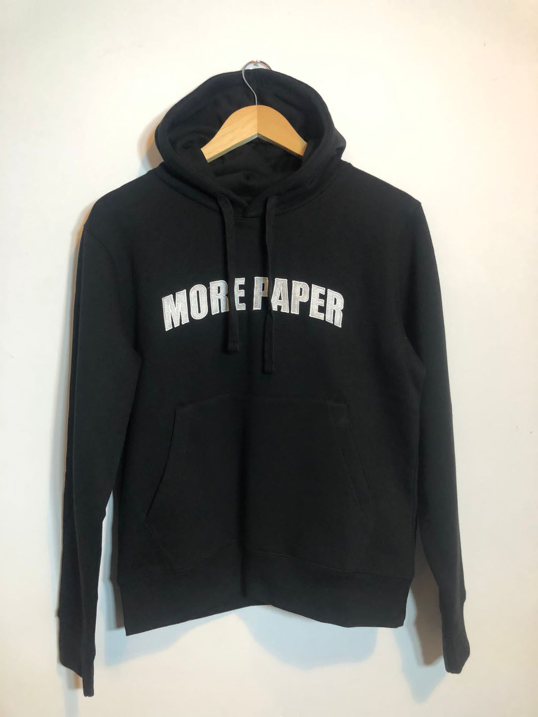 More Paper Embroidery Hoodie Black