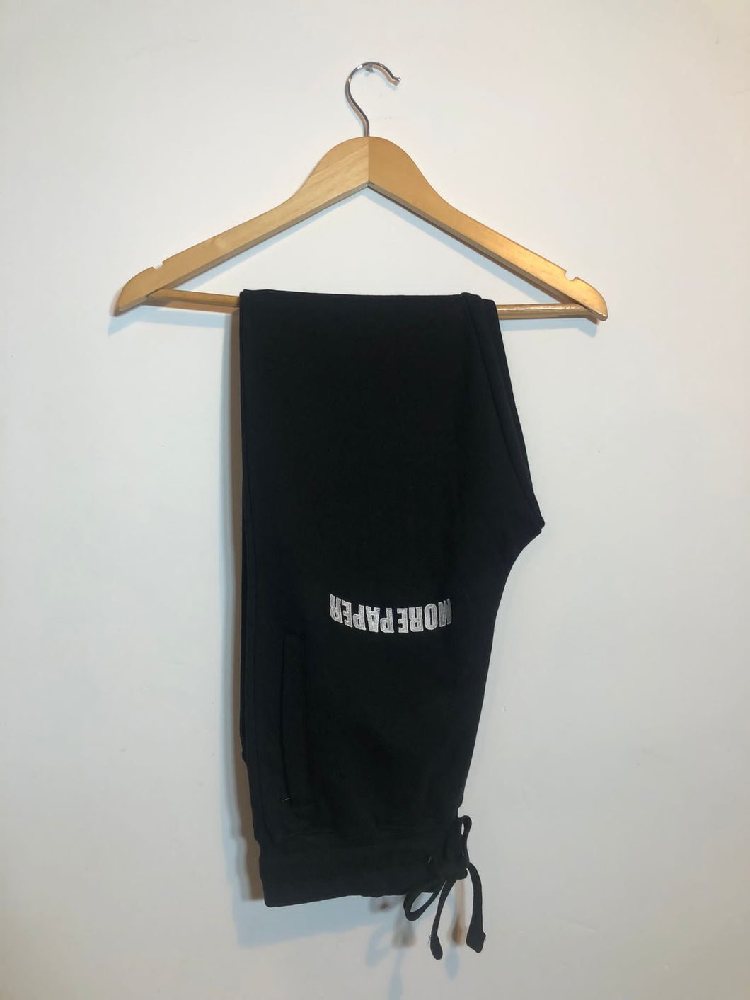 More Paper Embroidery Joggers Black