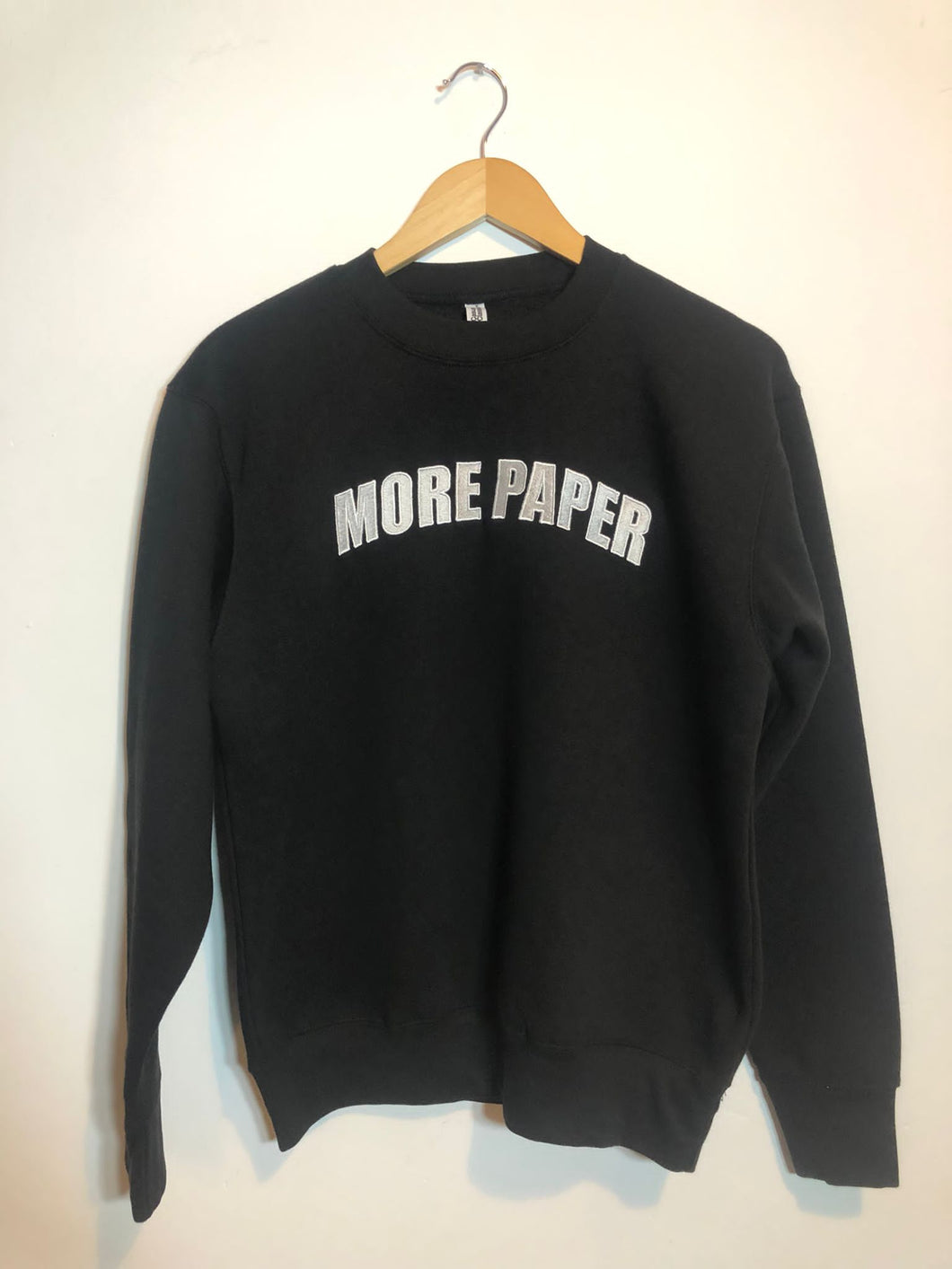 More Paper Embroidery Sweatshirt Black